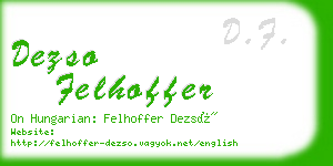 dezso felhoffer business card